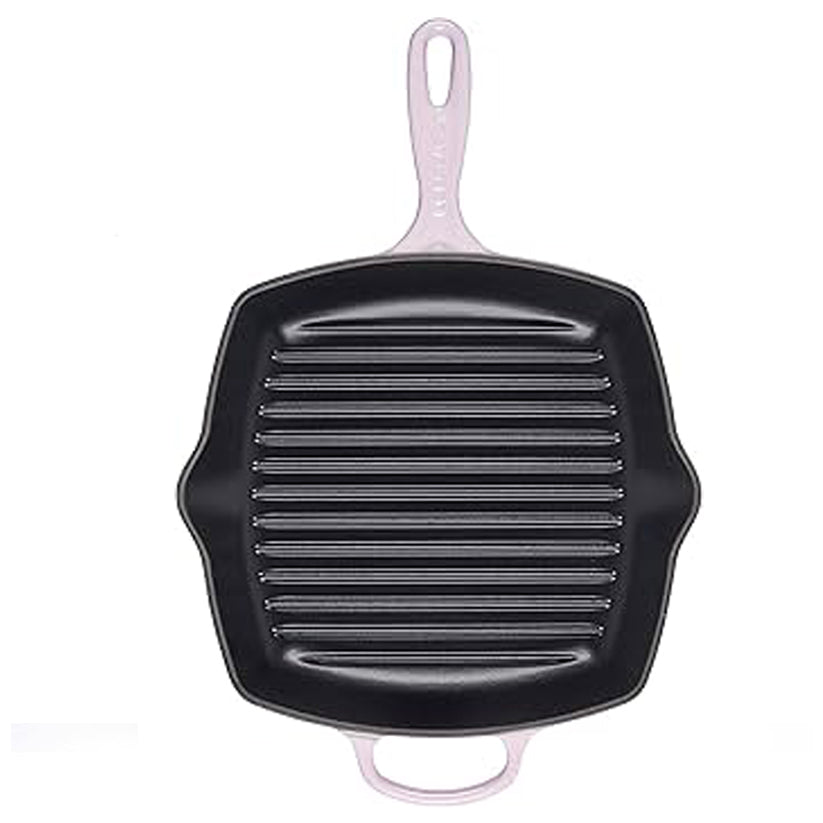Enameled Cast Iron Square Grill Pan – Non-Stick Griddle Skillet for Stovetop, Oven, and Induction Cooking