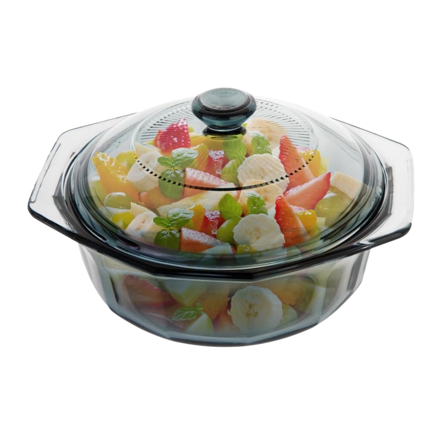 Oven Safe Glass Casserole Dish with Lid – Microwave & Fridge Safe | Round Baking Dish | Corning ware-Style Cookware | Mini Casserole with Handles for Cooking & Serving | 20 cm induction bowl