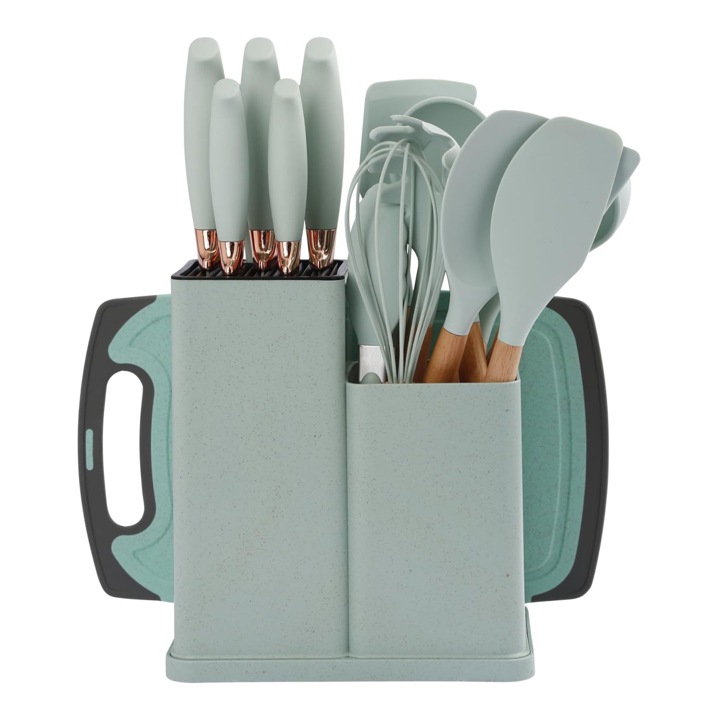 19 Pcs Silicone Cooking Utensils Set with Wooden Handles | Heat-Resistant & Non-Stick Kitchen Tools | Includes Spatulas, Spoons, Whisks & More | Perfect for Cooking & Baking