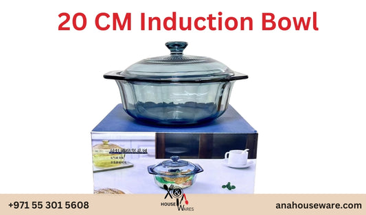 20 CM Induction-Compatible Glass Bowl with Lid