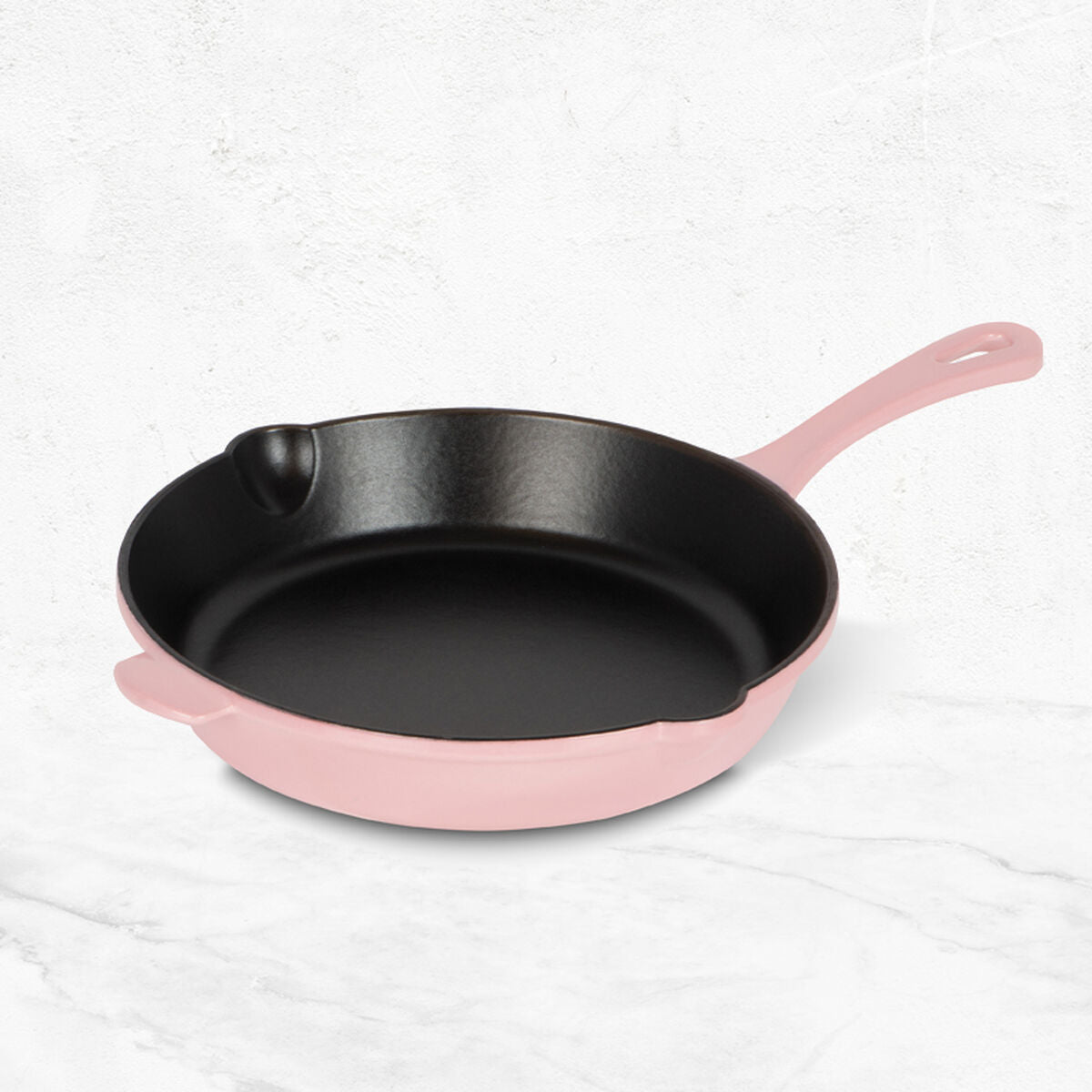 Premium Enamel Coated Cast Iron Skillet – Non-Stick Frying Pan with Dual Pour Spouts – Red, Pink, Navy Blue & Black