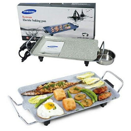 Korean Electric BBQ Grill & Baking Pan – Non-Stick, Smokeless Indoor & Outdoor Cooking