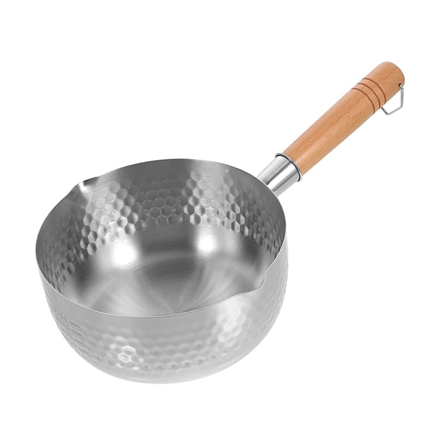 Stainless Steel Saucepan with Wooden Handle | Stainless Steel Milk Pot | Flat Bottom Cooking Pot for Ramen, Milk & More | Durable Japanese Cookware